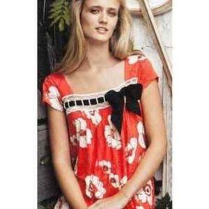 Anthropologie Ric Rac orange floral top NWT
